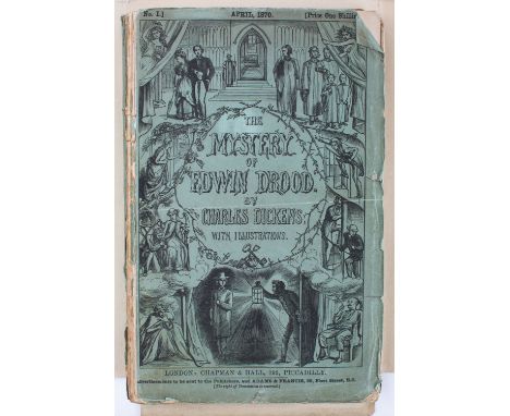 DICKENS, Charles. The Mystery of Edwin Drood, Chapman and Hall 1870, first edition in 6 monthly parts, wood-engraved plates a