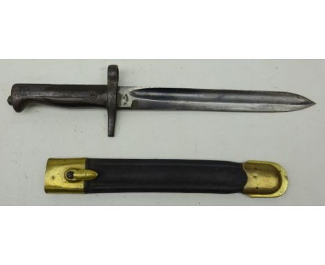 Italian M1871/87/1916 Vetterli Rifle Bayonet, 23cm fullered blade stamped TA, BL, quillon stamped 13704, composition grip, in