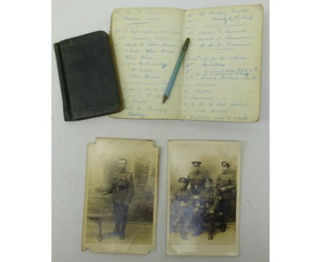WW1 period Crown Diary for 1916 and a Guerre Carnet Appartenant 1917-18 for 386468? Private R Hutchinson RAMC 1st Northumbria