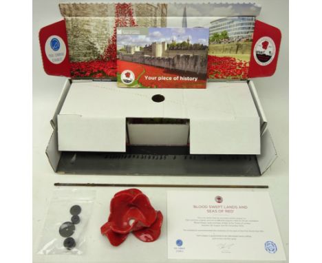 Paul Cummins Tower of London ceramic poppy - one of 888,246 made for the Art Installation 'Blood Swept Lands and Seas of Red'