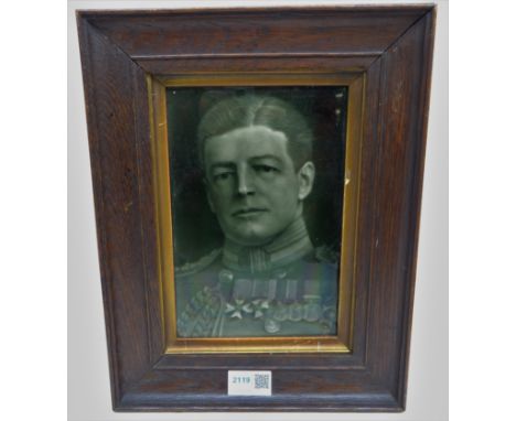  J.H. Barratt & Co tile depicting Admiral Sir David Beatty, modelled by George Cartlidge after a photograph by Speaight, in o