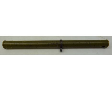 WWI Trench Mortar Periscope Mk.1 green painted case stamped R & J Beck Ltd. with broad arrow and No.229, L43.5cm. Condition R