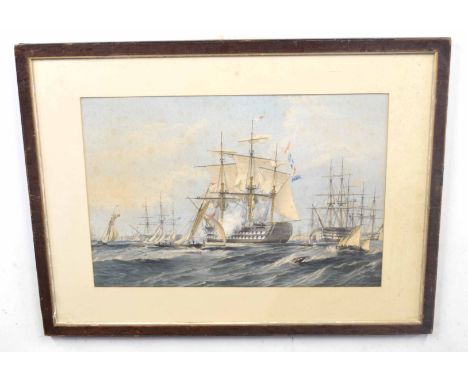 After SIR OSWALD WALTERS BRIERLY (British, 19th century), HMS St Jean D'Acre under the commission of Capt Henry Keppel 'Joini