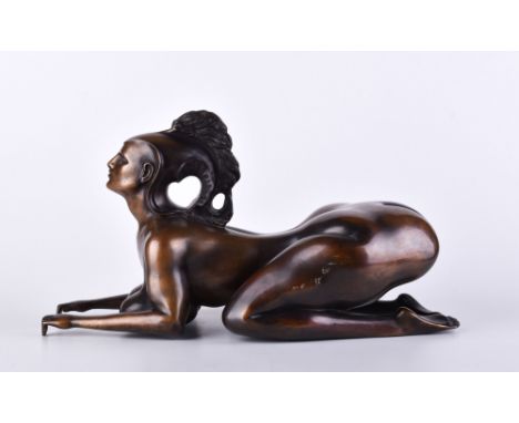 Ernst FUCHS (1930-2015) |  Ernst FUCHS (1930-2015)"Sphinx"Skulptur - Bronze, 19 cm x 35 cm x 16 cm,am rechten Bein signiert u