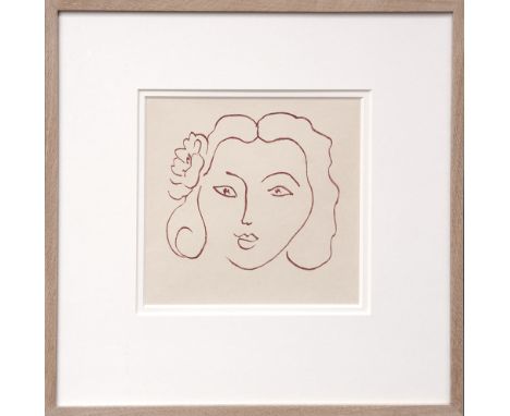 HENRI MATISSE (1869-1954), 'Untitled (Woman's Face)', original lithograph, 1948 from Florilège des Amours de Ronsard, edition
