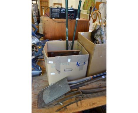 Various gardening and other tools.