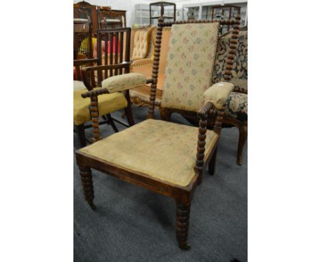 A 19th century bobbin turned armchair.