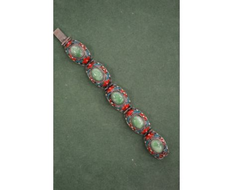 Oriental enamel decorated bracelet.