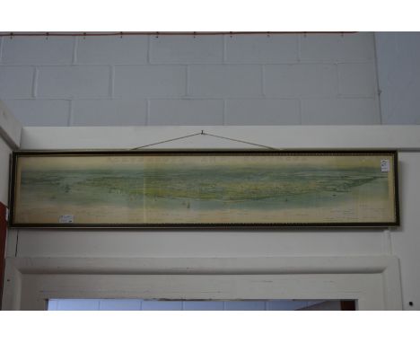 William Lionel Wyllie "Portsmouth and Southsea" a panoramic coastal landscape colour print.