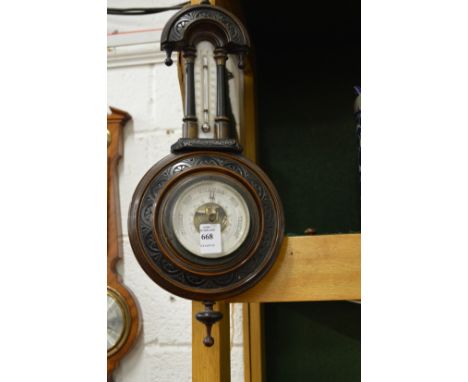 A Victorian barometer / thermometer.