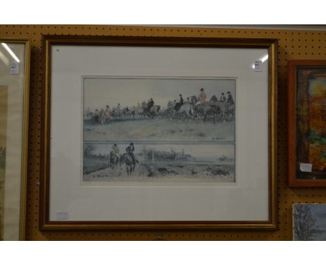 Gilbert Holiday, a hunting scene colour print.