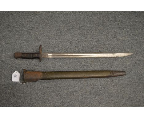 A bayonet and scabbard.