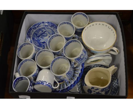 Spode Italian pattern coffee cups and saucers and other china.