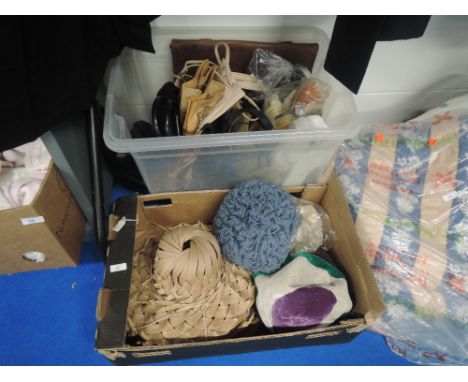 A selection mixed vintage hats and bags , mixed eras and styles.
