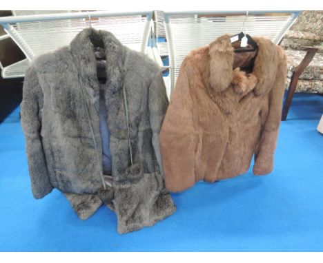 Two vintage coney fur coats. Medium sizes.