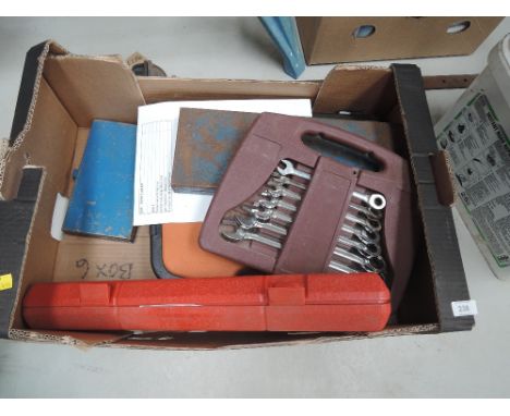 A selection of garage tools including Socket set's and spanners