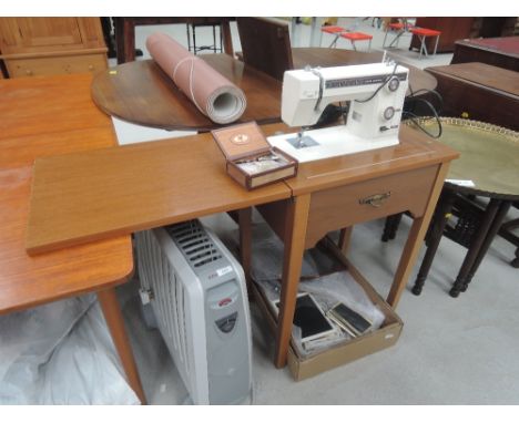 A vintage NEW HOME sewing machine tableCONDITION REORT - YES INCLUDES MACHINE UNTESTED, FROM HOUSE CLEARANCE