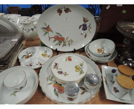A selection of dinner wares by Royal Worcester in the Evesham