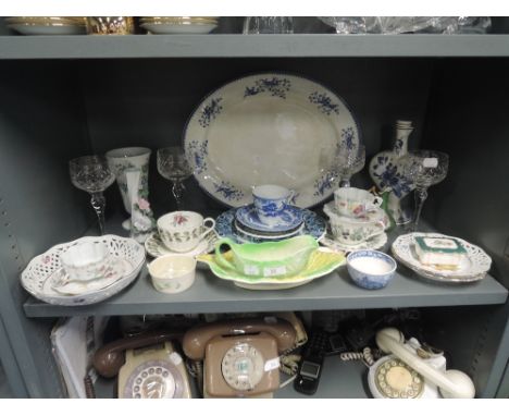 A selection of ceramics including Royal Worcester tea cups and saucers