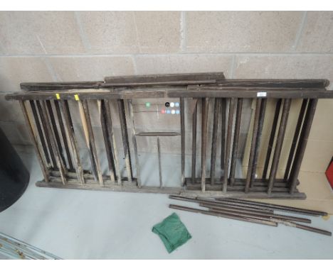 A vintage wooden play pen