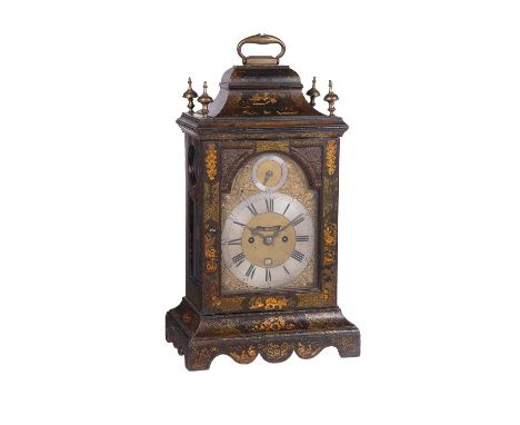 A fine George III green japanned table clock with pull-quarter repeat on six bellsMarmaduke Storr, London, circa 1760The six 