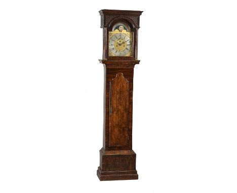 A George I/II burr walnut eight-day longcase clock with moonphaseUnsigned, probably West Country, second quarter of the 18th 