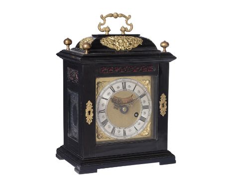 Y A fine and rare small William III ebony table timepiece with silent pull quarter repeatSamuel Watson, London, circa 1695 Th