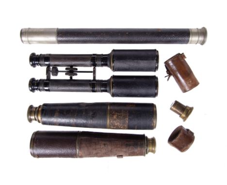 Two WWI military issue refracting telescopes and a presentation telescopeVarious makers, early 20th century Each 2 inch three
