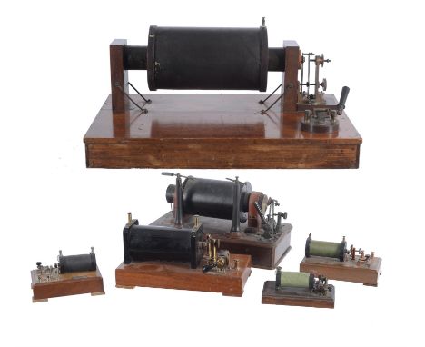 A collection of six laboratory electric induction coilsUnsigned, early 20th centuryThe largest with 14 inch long by 7.5 inch 