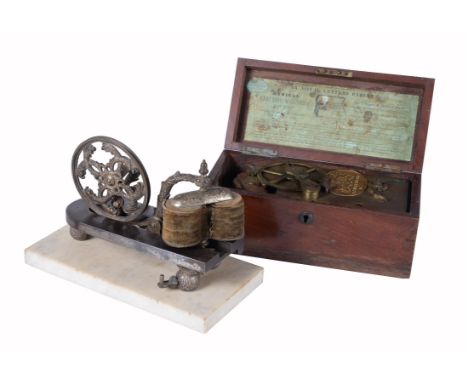 Y Two Victorian medical electromagnetic shock generators of magnetosOne by W. Matthews, London, late 19th centuryThe first wi