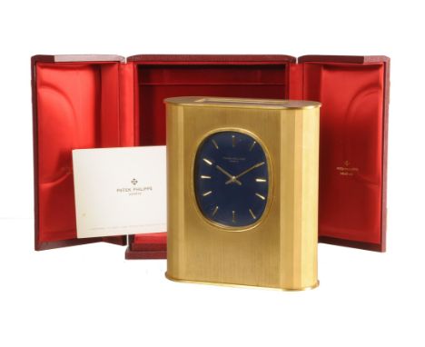 A rare Swiss gilt brass photo-electric quartz mantel timepiece Golden EllipsePatek Philippe, Geneva, Ref. 1505 circa 1977-78T