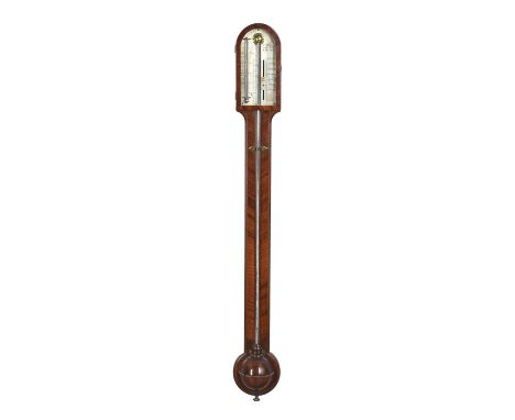 A Regency mahogany mercury stick barometerWilliam Harris and Company, London, early 19th centuryWith arched glazed door enclo