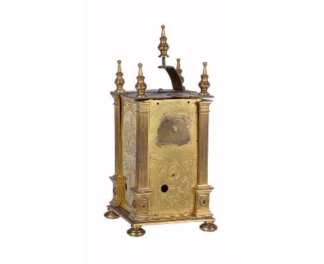 The remnants of a fine and rare German Renaissance small gilt brass steel-framed table clockInitialled D.M. and D. H., third 