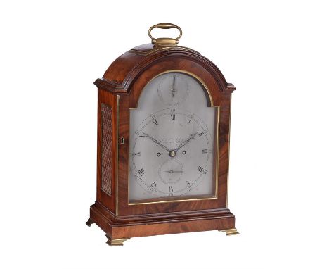 A George III brass mounted mahogany table clockThe dial signed for John Chance, Chepstow, circa 1800The five pillar twin fuse