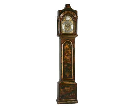 A George III green japanned eight-day longcase clockJohn Wood, Rumford, mid 18th centuryThe five pillar rack and bell strikin