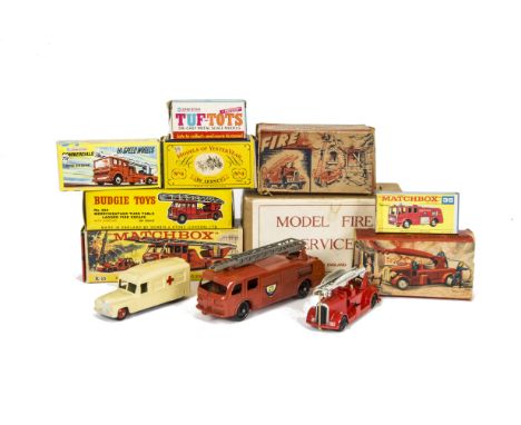 British Diecast Fire Engines, including Matchbox King Size K-15 Merryweather Fire Engine, Superfast 35 Merryweather Fire Engi