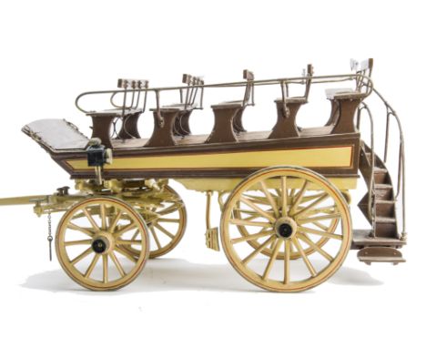 A Fine Scratchbuilt 1:8 scale  model of A Canterbury Phaeton Horse Drawn Cart circa 1900, constructed in wood and metal to an