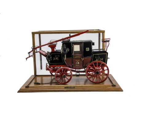 A Fine Scratchbuilt 1:8 scale model of a  Horse Drawn Royal Mail Coach circa 1827, constructed in wood and metal to an excell