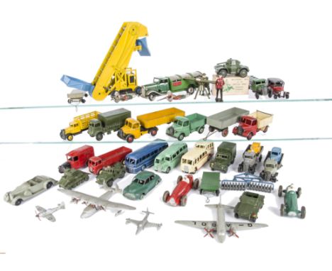 Collection Of Post-War Dinky Toys, including 564 Elevator Loader, in original box, loose Observation Coach, Leyland Royal Tig