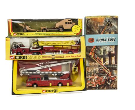 Corgi Major Toys 1143 American LaFrance Aerial Rescue Truck, 1127 Simon Snorkel Fire Engine, 1126 Simon Snorkel and a Corgi 9