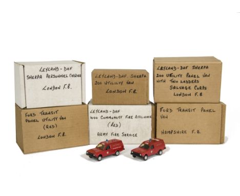 Roxley/Smith White Metal Models, including Leyland-DAF Sherpa Personnel Carrier, 200 Utility Van, Leyland DAF 400 Community F