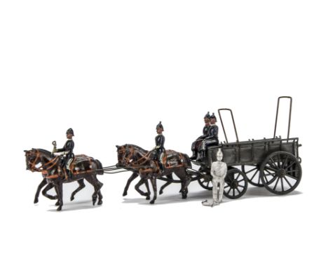 Britains loose 1930s version set 145 RAMC Wagon, 1930s version, a few faults, 1 orderly RAMC and 1 RSC, with replacement whit