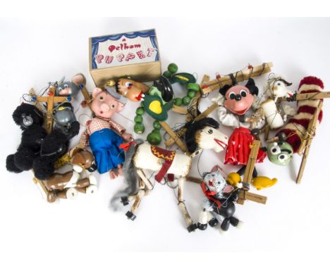 Various Pelham Puppet Animals,  including Tuff and Cat (half box), in original boxes, unboxed, Minnie Mouse, Horse, Foal, Ben