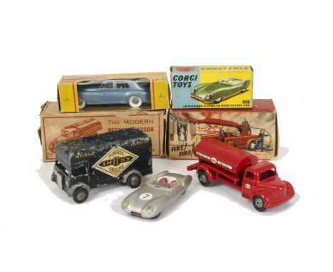 ANNOUNCE CHANGE OF ESTIMATEA Timpo Toys Smith's Potato Crisps Luton Van, c.1947, dark blue body, Timpo Esso Petrol Tanker, Cr