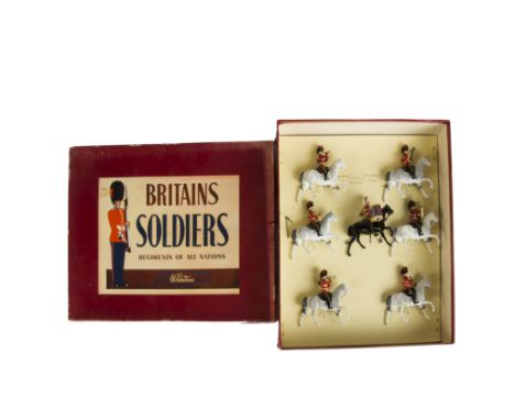 Britains post WW2 set 1720 mounted Band of the Royal Scots Greys (2nd Dragoons), VG in VG box, 