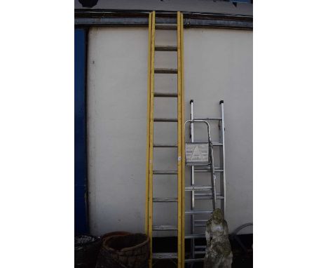 An aluminium two section ladder