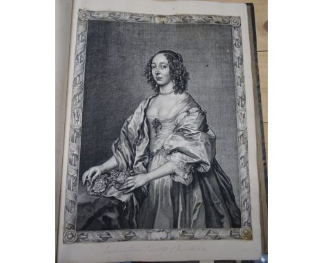 A Scrapbook and contents of Old Master and other engravings after Van Dyck, Cowper, Hollar and others, a pencil drawing dated