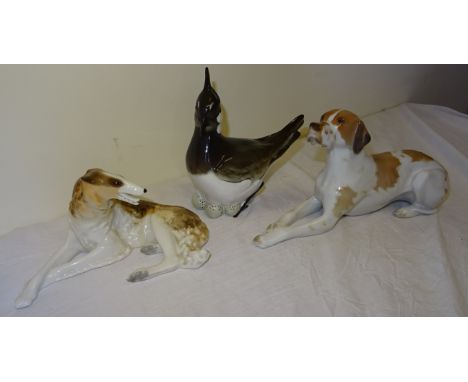 A Russian Model of a Saluki dog and two others.  