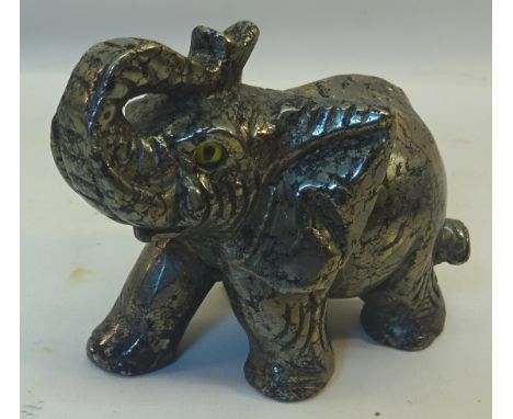 An iron pyrites Model of an Elephant, 2 1/2" (6cms) high.
