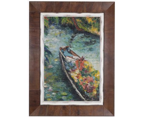 Filippino School, 20th C. Impressionist Painting.  Oil on board.  Appears to be unsigned, has not been examined out of frame.